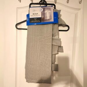 36-Inch Small Window Curtain Set in Gray
